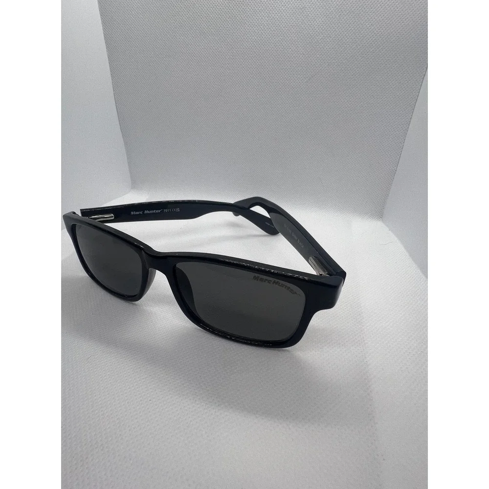 Marc Hunter 7911 Rectangular Sunglasses Shiny Black Fashion Eyewear‎